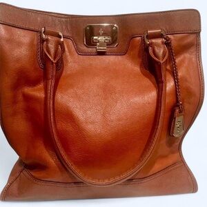 Cognac Cole Haan Leather Tote (EUC)